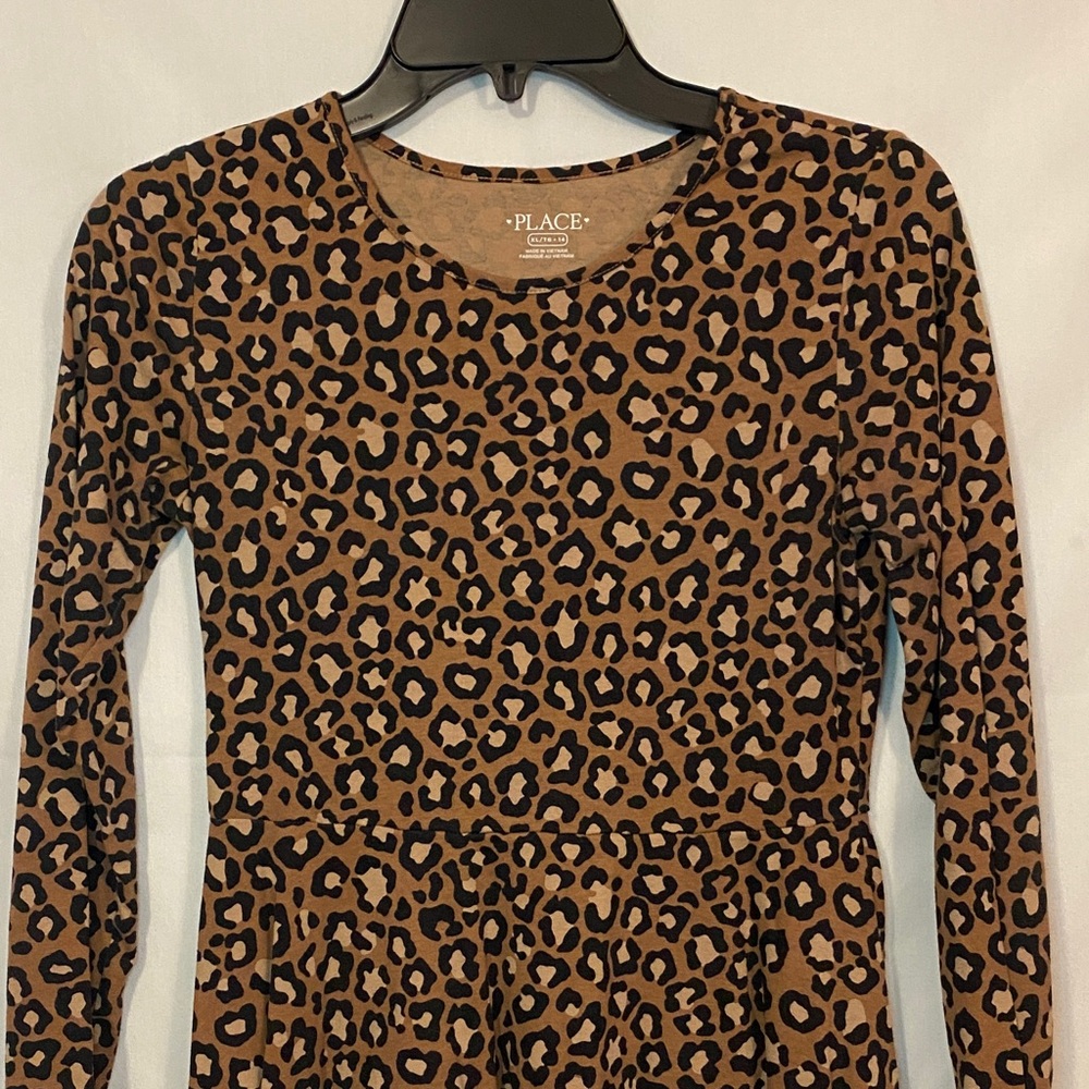 The Children's Place Brown Leopard Long Sleeve Dress